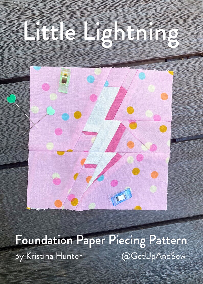 Lightning Bolt Superhero Foundation Paper Piecing Quilt Block PDF FPP