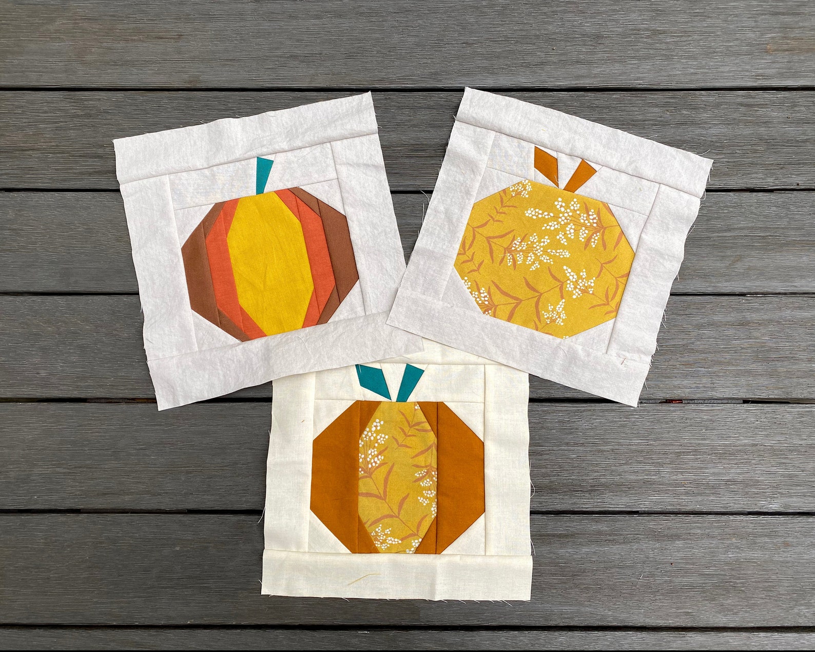 Pumpkin Patch Foundation Paper Piecing Quilt Block | PDF FPP Pattern - Etsy
