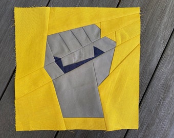 Faust für Gerechtigkeit Foundation Paper Piecing Quilt-Block | PDF FPP Nähanleitung