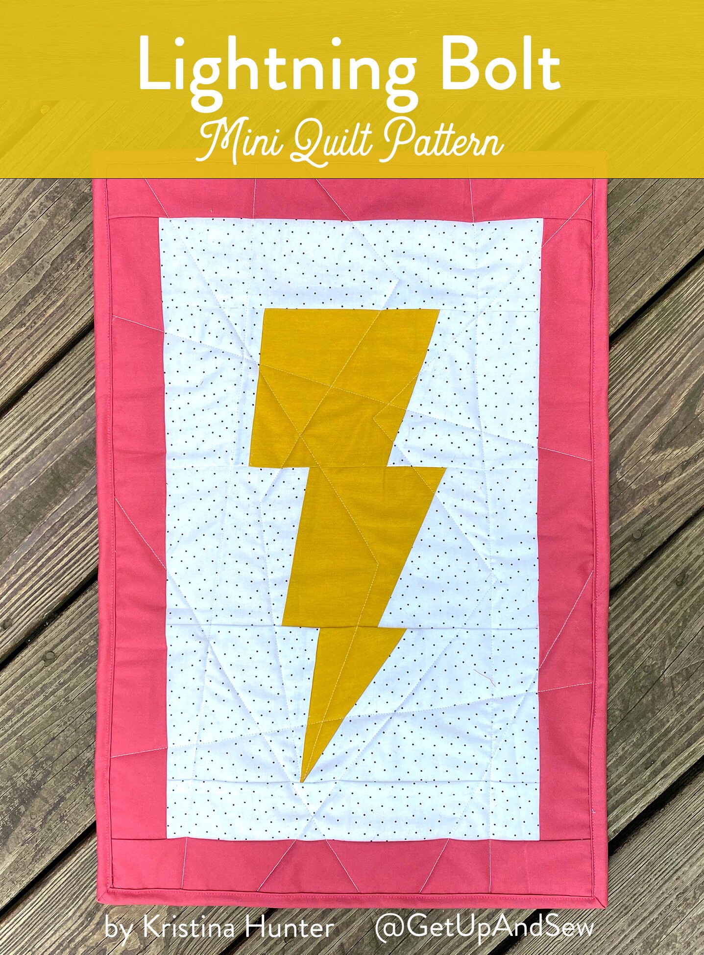 Lightning Bolt Superhero Mini Wall Hanging Quilt Pattern | PDF