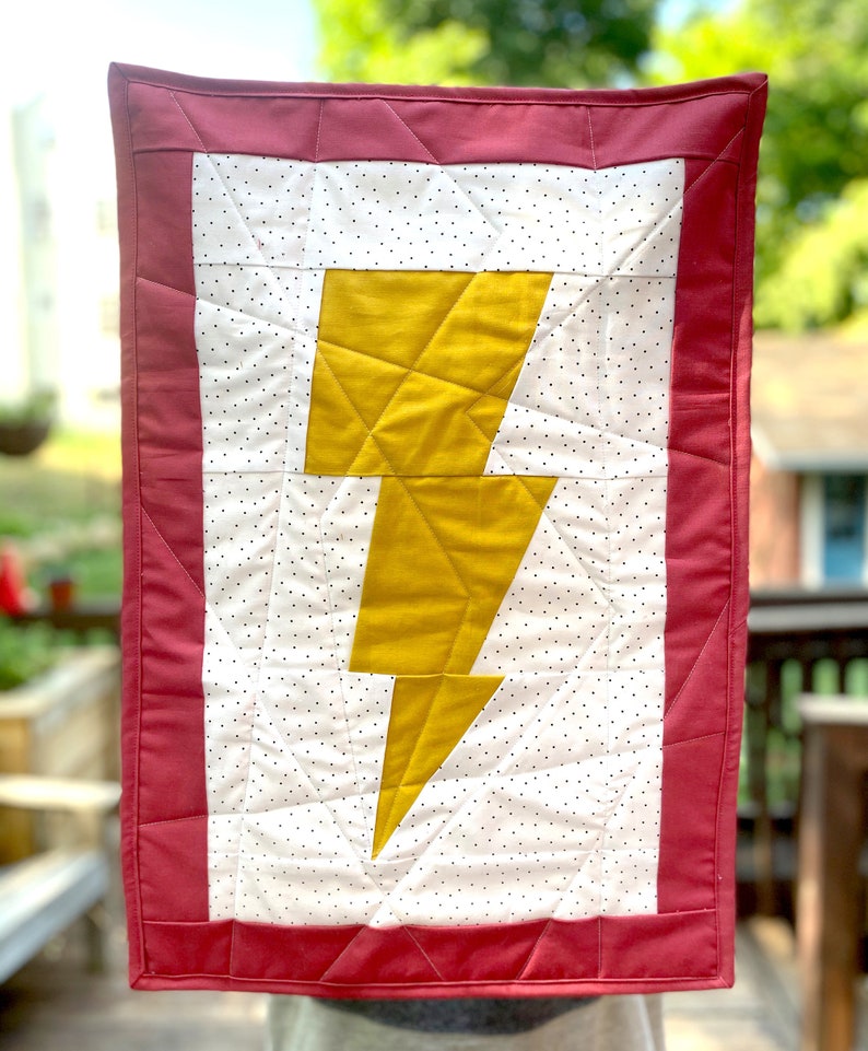 Lightning Bolt Superhero Mini Wall Hanging Quilt Pattern PDF Quilt