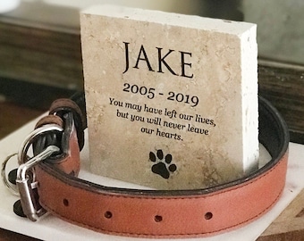 Memorial Pet Marble Plaque - Personalised Engraved Dog Cat Marble Stone Plaque Head Grave Stone