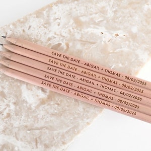 20-150 Pencil Save the Dates - Personalised Engraved Wooden Reusable Sustainable Biodegradable Pencil Unique Wedding Invitations Invites