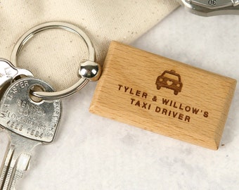 Father's Day Engraved Rectangle Wooden Keyring