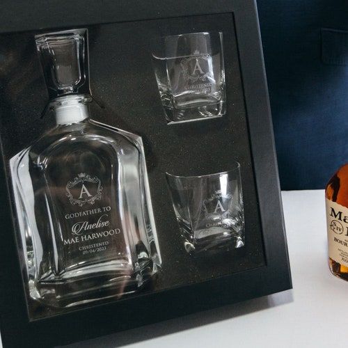 Birthday Personalised Engraved Whiskey Decanter Scotch Glass Etsy
