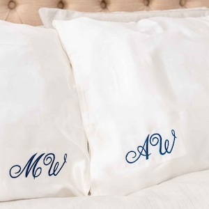 Personalised 100% Mulberry Silk Pillowcase Set – Custom Embroidered Gift for Her – Bridal Shower, Birthday or Luxury Hair Care Present
