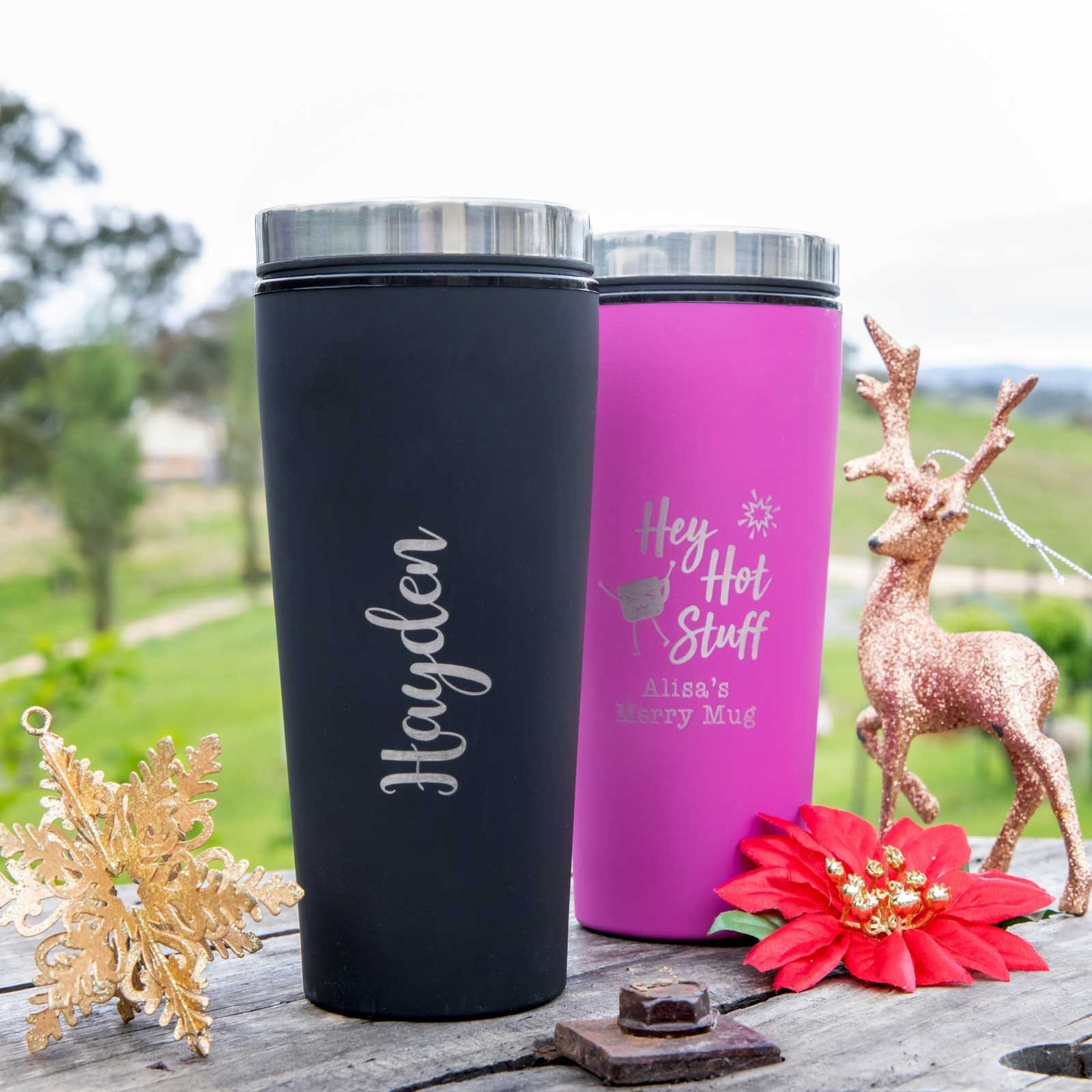 Travel Essential Hands-free Luggage Cup Holder. Carry Two Cups, Bottles.  Functional and Practical Gift for Friends, Families and Yourself. 