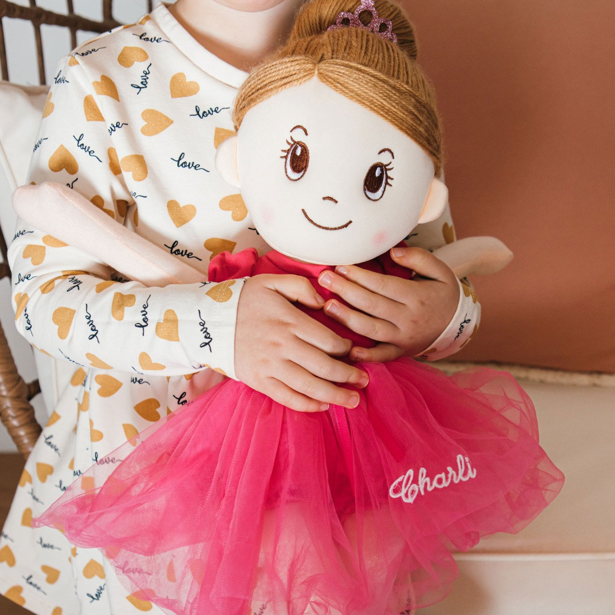 Name Ballerina Doll - Personalised Embroidered Baby Pink Ballerina Doll Child Kids Children Birthday Christmas Christening Baby Shower
