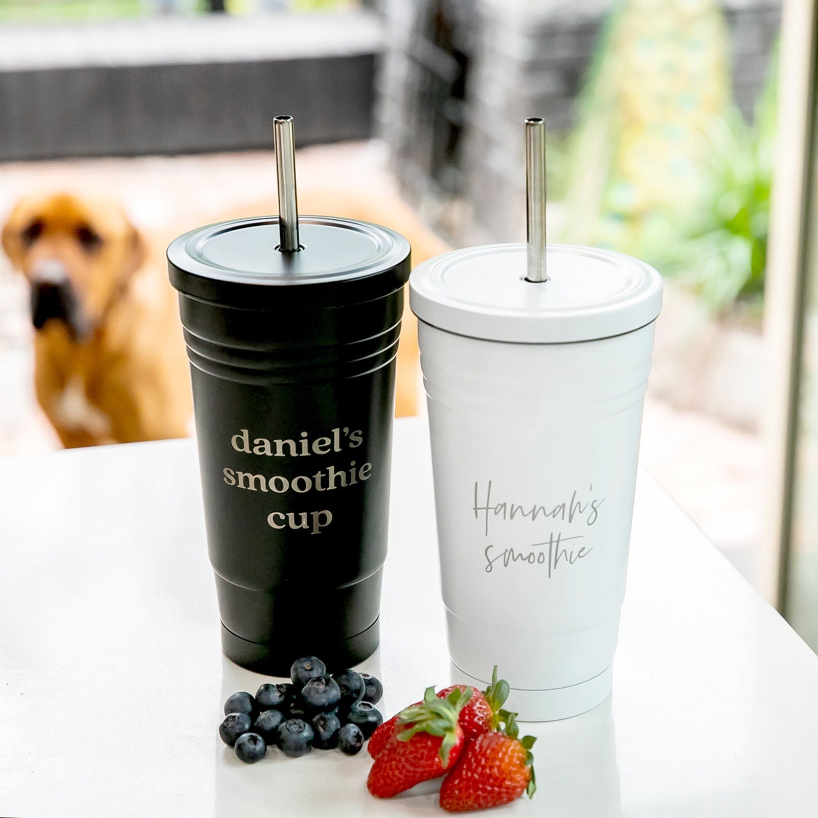 Smoothie Plastic Drink Cup Iced Straw Liquid Beaker Lid 500ml Coffee Juice