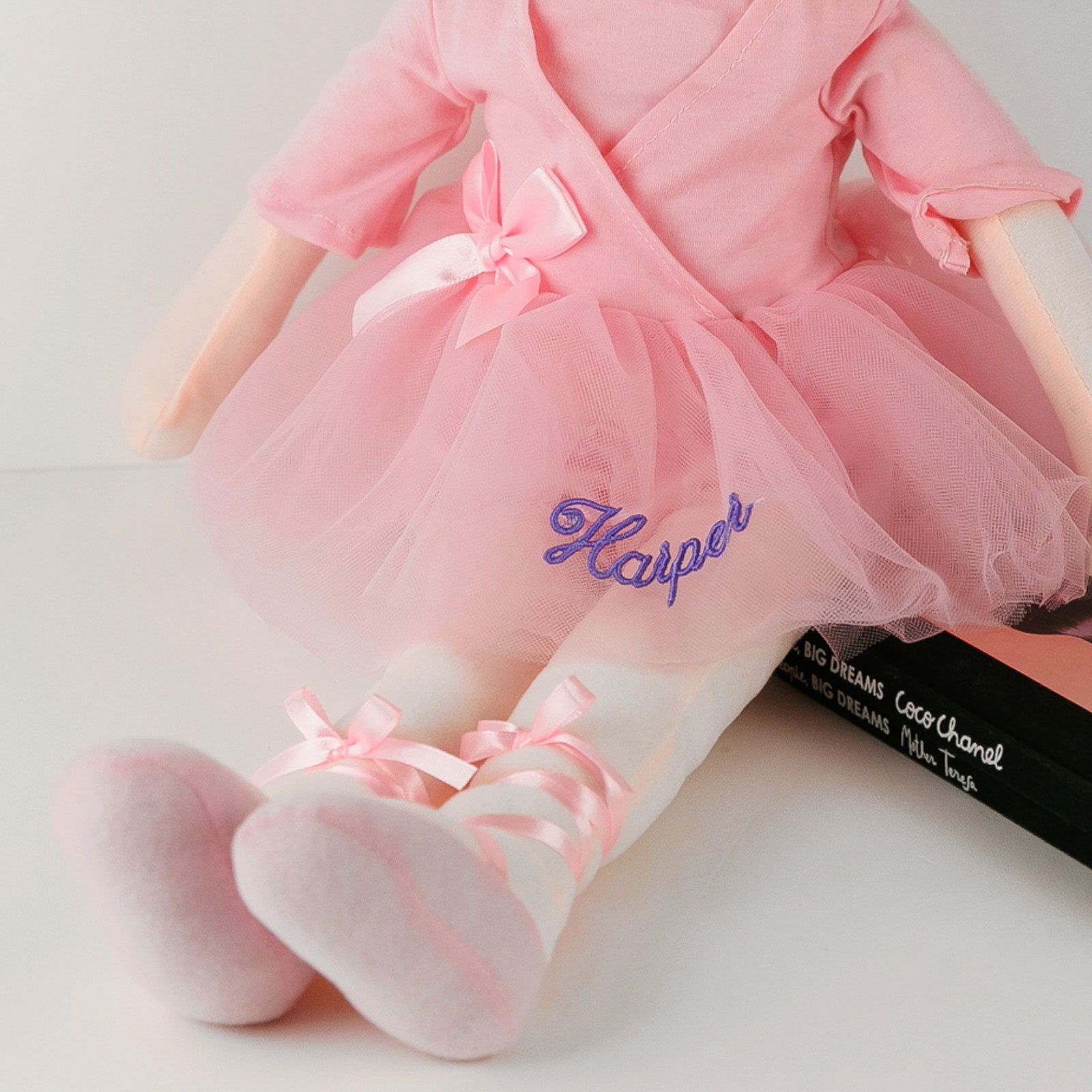 Name Ballerina Doll - Personalised Embroidered Baby Pink Ballerina Doll Child Kids Children Birthday Christmas Christening Baby Shower