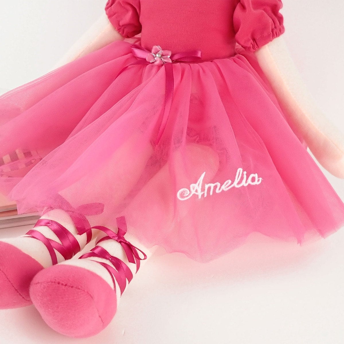 Name Ballerina Doll - Personalised Embroidered Baby Pink Ballerina Doll Child Kids Children Birthday Christmas Christening Baby Shower