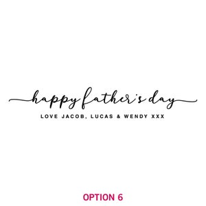 May include: Happy Father's Day card with a handwritten message. The card reads "Happy Father's Day" with the text "Love Jacob, Lucas & Wendy XXX" below.