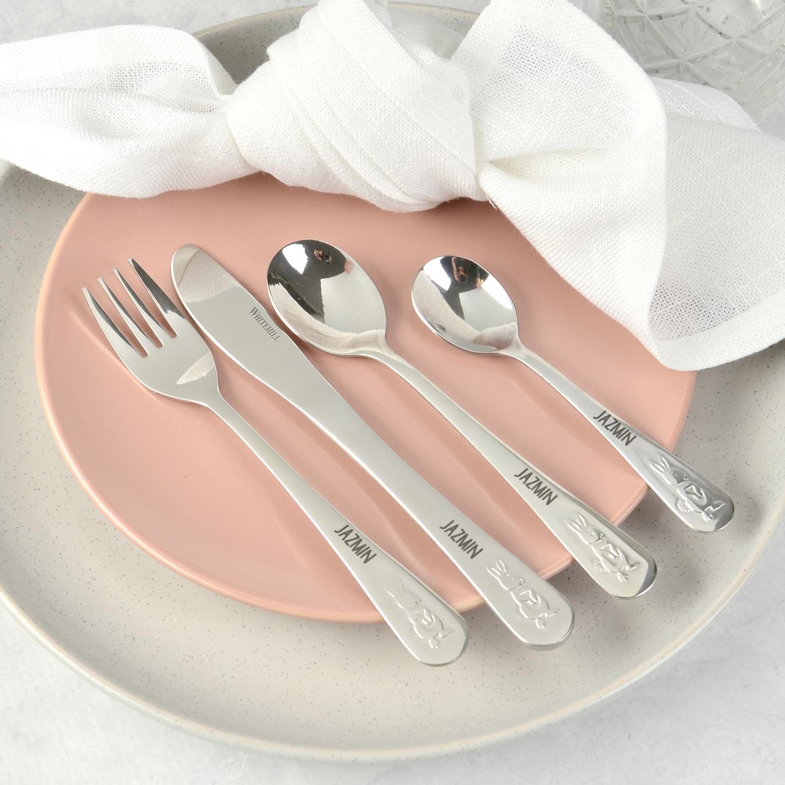 Bunny Rabbit Kids Cutlery Set – Personalised Stainless Steel Fork