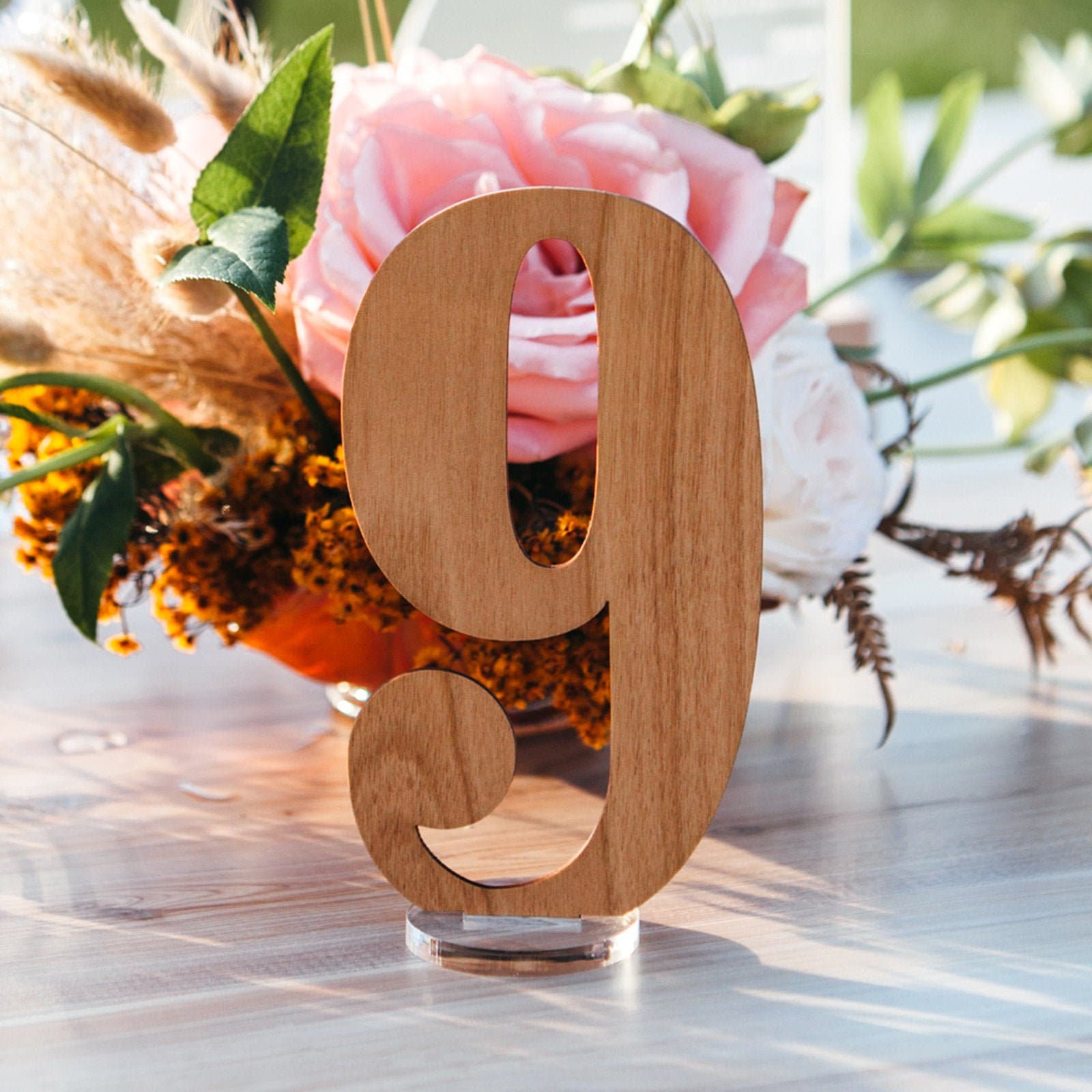 Premium Wooden Laser Cut Table Number with Clear Acrylic Stand Etsy