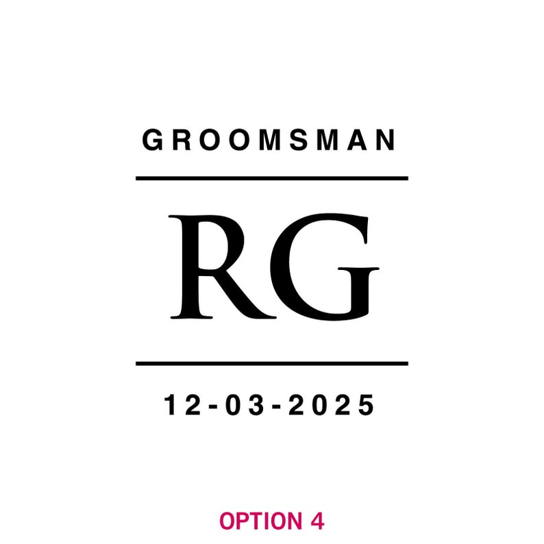 Groomsmen Name Whiskey Glass Personalised Engraved Initials Premium European Wedding Groomsman Groom Best Man Scotch Bourbon Glasses Option 4