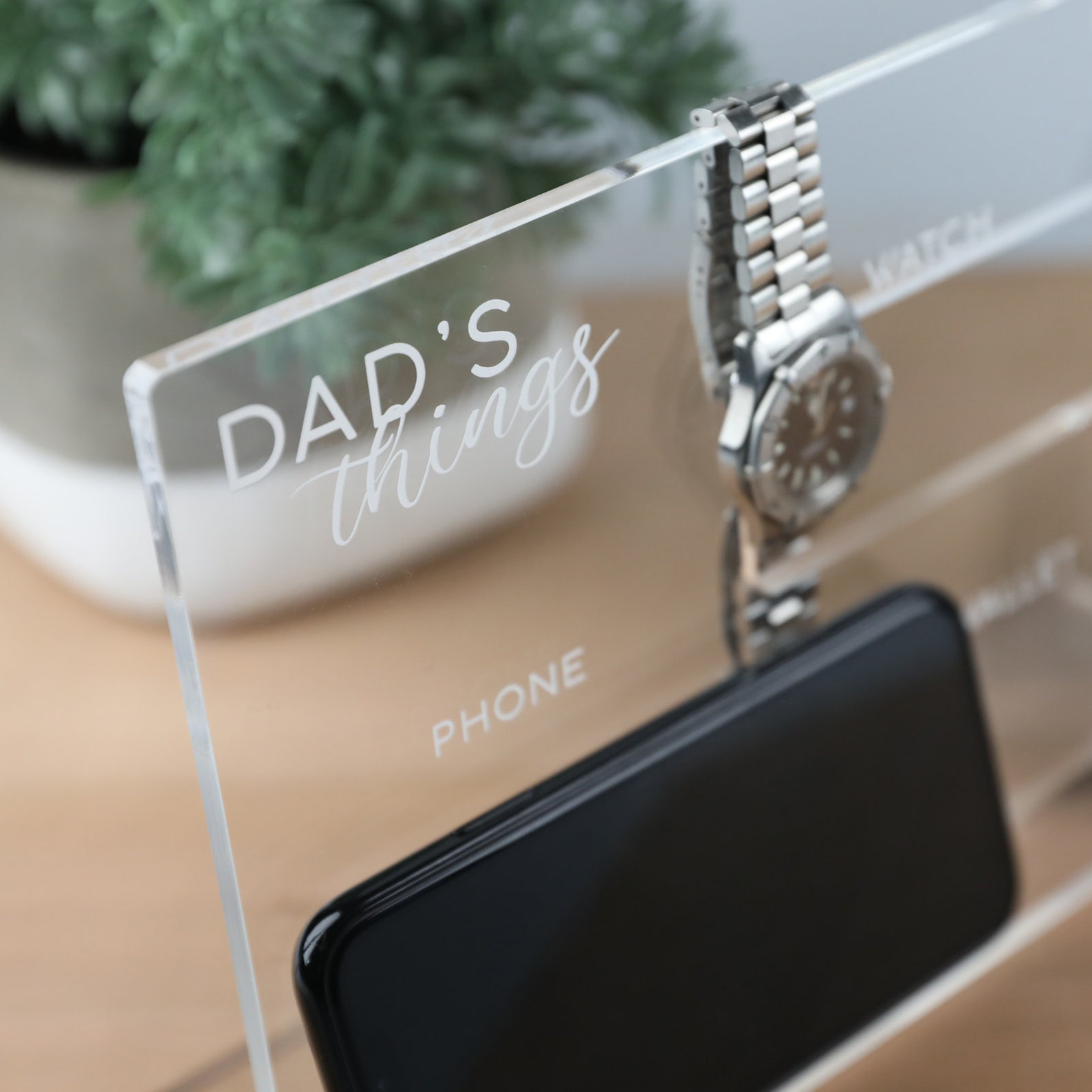 Father's Day Engraved Acrylic Accessories Holder Etsy
