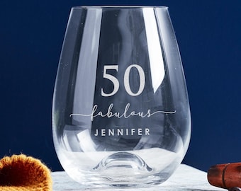 18th Birthday Personalised Wine Glass – 460ml Engraved Stemless Wine Glass - Gift for Her, Daughter, Sister or Best Friend