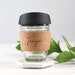 Personalised Keep Coffee Cup, Engraved Cork band Glass Coffee Mug 