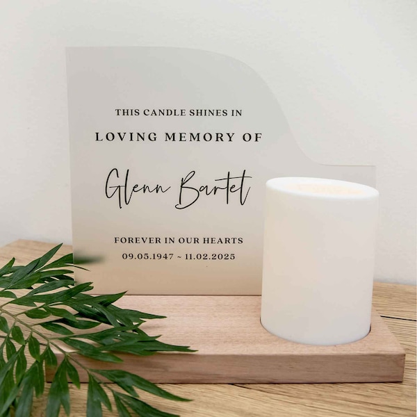 Memorial Wedding Candle - Personalised Printed loving Memory Wedding Candle Stand with LED Candle