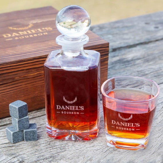 A curated, engraved whisky gift set with stones, glasses, and a wooden box that hits the sweet spot of personalisation and presentation — 156 favorites confirm this is a proven crowd-pleaser.
