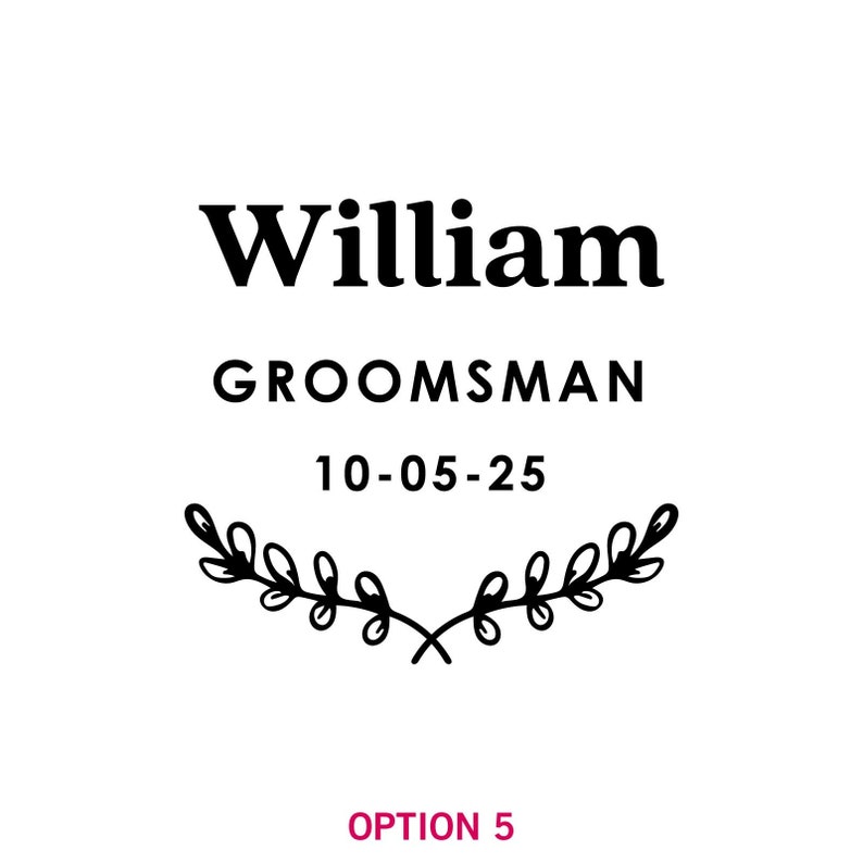 Groomsmen Name Whiskey Glass Personalised Engraved Initials Premium European Wedding Groomsman Groom Best Man Scotch Bourbon Glasses Option 5