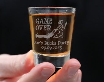 1-50 Buck Name Shot Glass - Personalised Engraved Classic Shot Glasses Wedding Groomsmen Best Man Groom Groomsman Best Man Bachelor Party