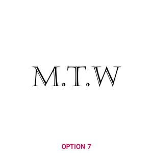 May include: A black and white graphic design with the letters M.T.W.