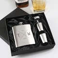 Engraved Birthday Hip Flask – Personalised 6oz Silver Stainless Steel Flask Gift for Him – Custom Present for Dad, Mate or Husband