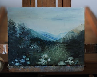 Schemering in Colorado, 6 x 8 inch, liggend op paneel