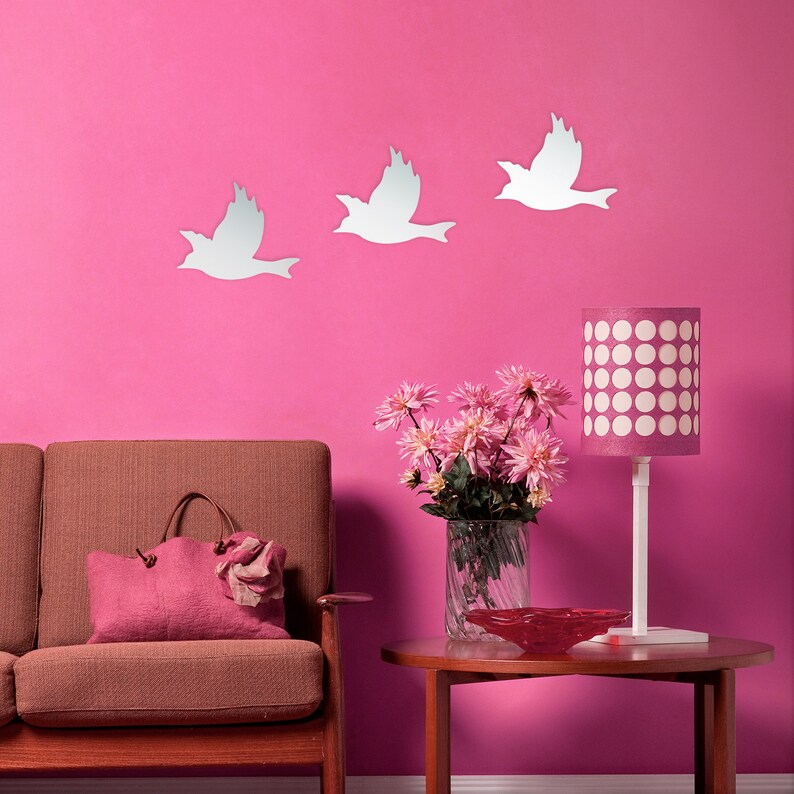 Mirrored Dove Decorative Mirror Wall Bird Decoration
