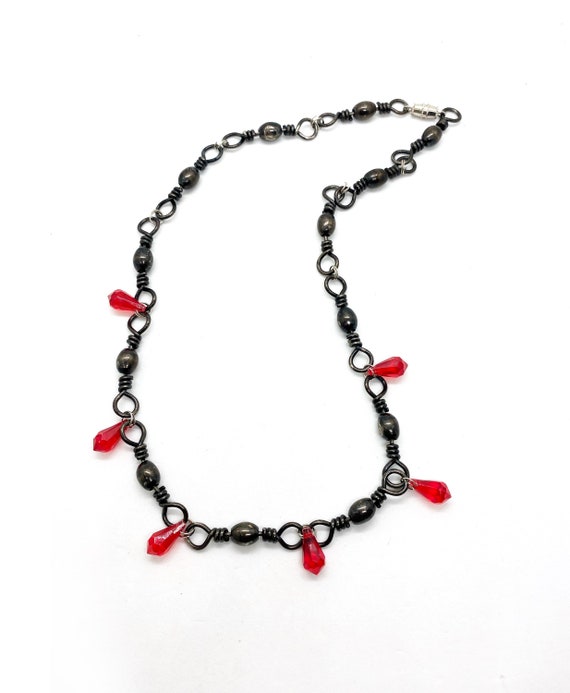 Fishing Lure Jewelry Fishing Swivel Necklace Black and Red Etsy UK