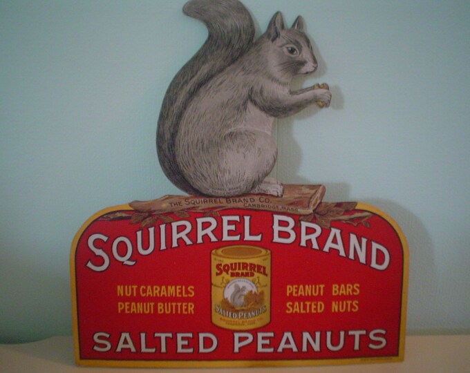 Squirrel Brand Peanuts Sign Antique Advertising Etsy
