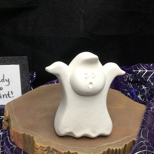 Marshmallow Ghost Ceramic Bisque - Ready to Paint Pottery DIY