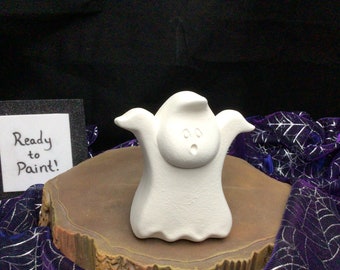 Marshmallow Ghost Ceramic Bisque - Ready to Paint Pottery DIY