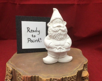 Cute Gnome Ceramic Bisque - Ready to Paint Pottery DIY