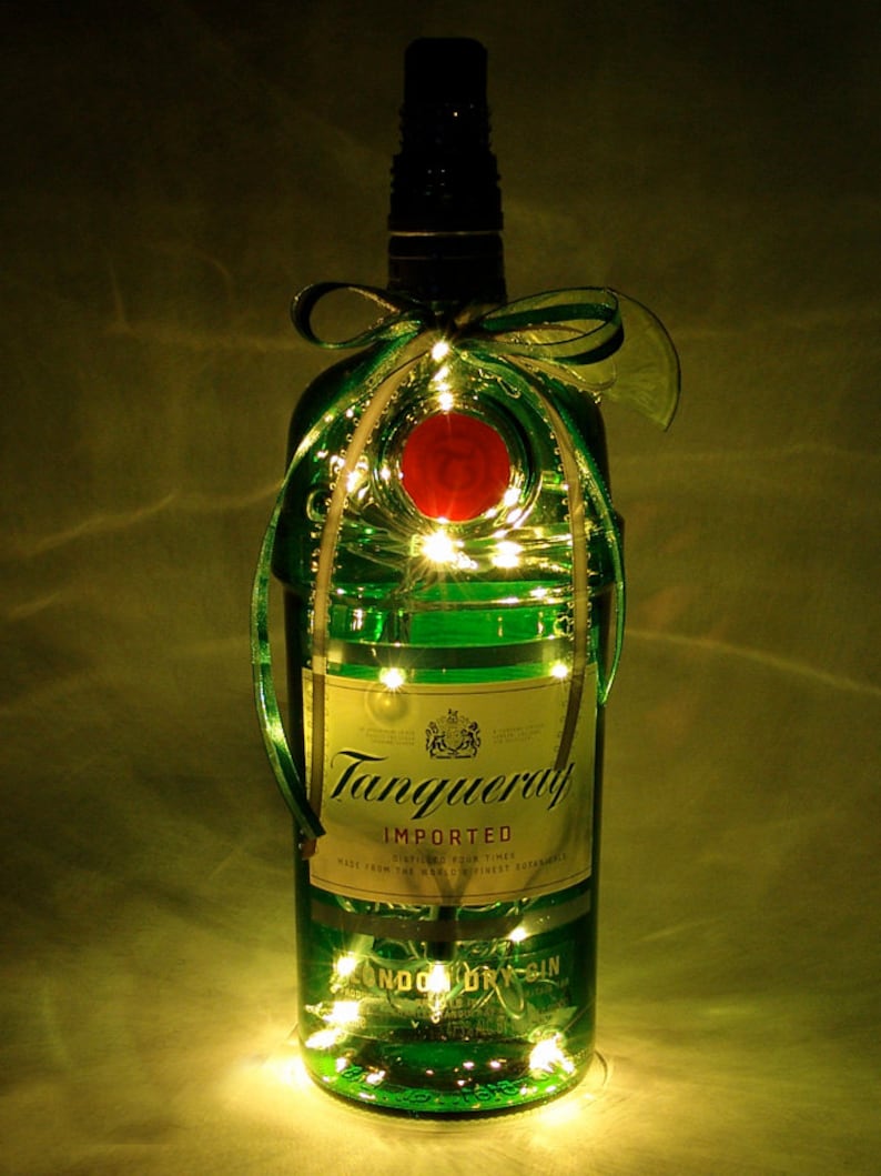 Tanqueray Gin Light up Liquor Bottle Lighted Decorated Etsy