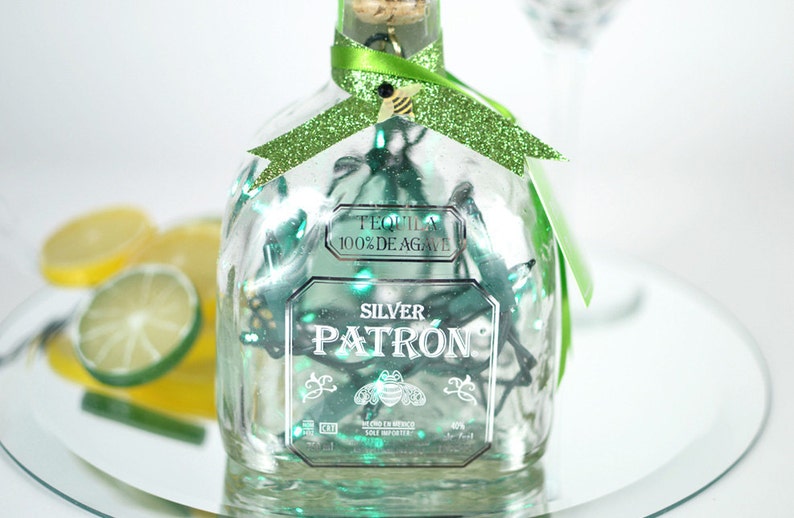 Patron Silver Light Up Liquor Bottle Lighted Decorated Bottle / Lamp / Bar / Party / Night Light image 1