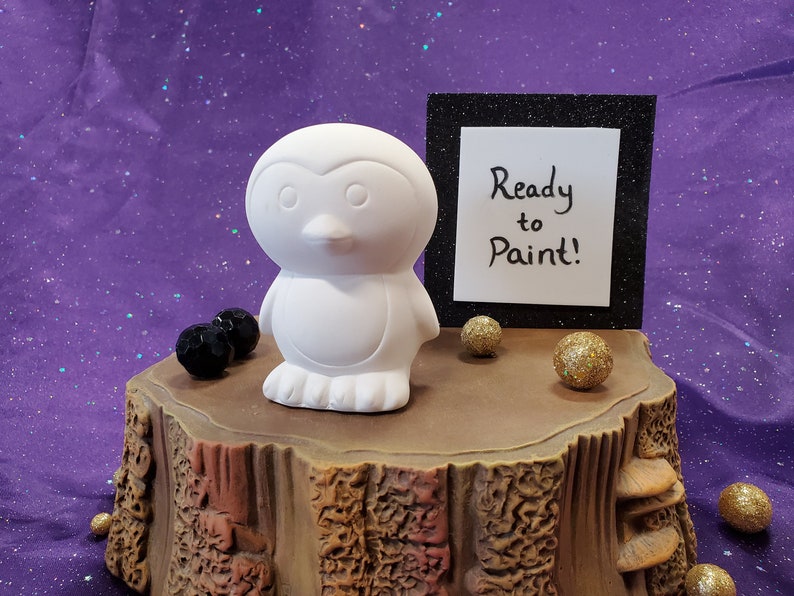 Ready to Paint Pottery DIY Ceramic Bisque Penguin Paint Kit