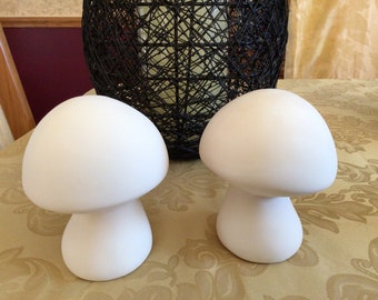 Two Button Mushrooms Ceramic Bisque - Ready to Paint Pottery DIY