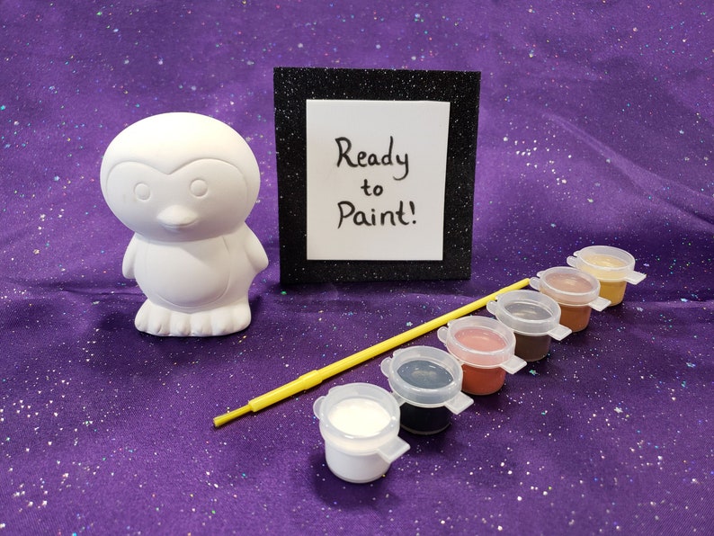 Ready to Paint Pottery DIY Ceramic Bisque Penguin Paint Kit