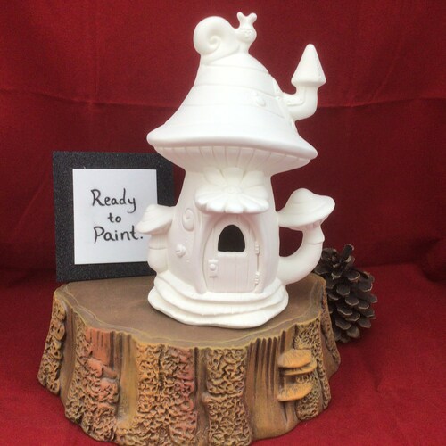 Ceramic Bisque Gingerbread House Teapot Ready to Paint Etsy