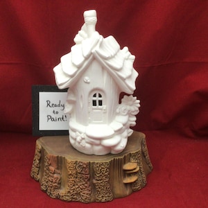 Bumble Bee Abode Fairy House Ceramic Bisque - Ready to Paint Pottery DIY