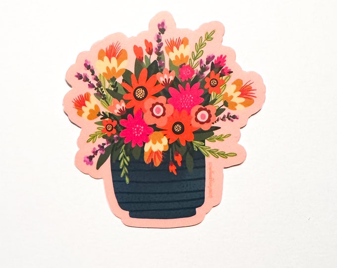 Poppies in a Pot | laptop sticker