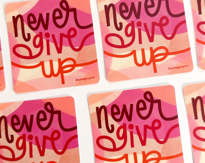 Never Give Up | laptop sticker