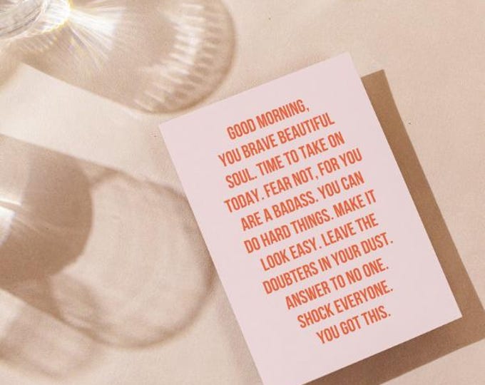 Good Morning, Beautiful affirmation poem | 5x7 Printable, 3 colorways