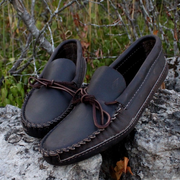 Mens Dark Brown Canoe Moccasins