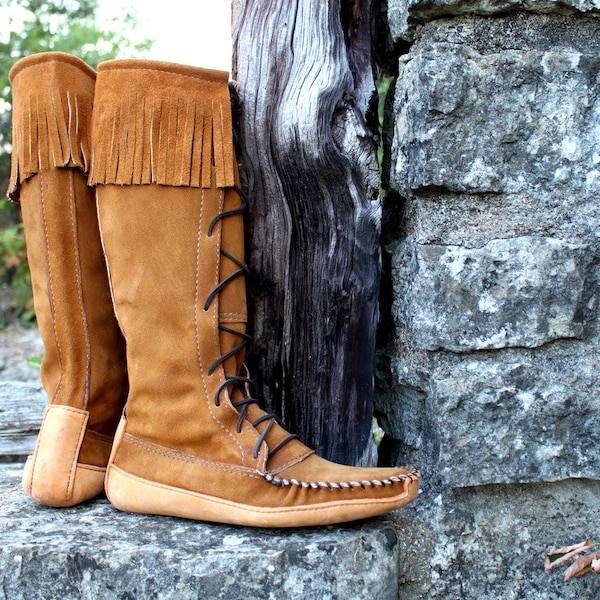 Mens Suede Knee High Boots