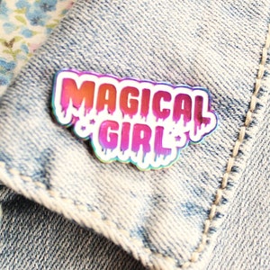Magical Girl Rainbow Metal Enamel Pin. Drippy Lapel Pin. Kawaii Sailor Moon Gift. Cute and Creepy Aesthetic Pin. Cardcaptor Sakura. Madoka