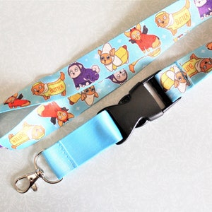 Dog Lanyard for Keys. Cute Breakaway Neck Lanyard. Teacher Vet or Doctor Badge Holder. Fabric Detachable Key Holder. Dog Mom Gift. Dog Dad.