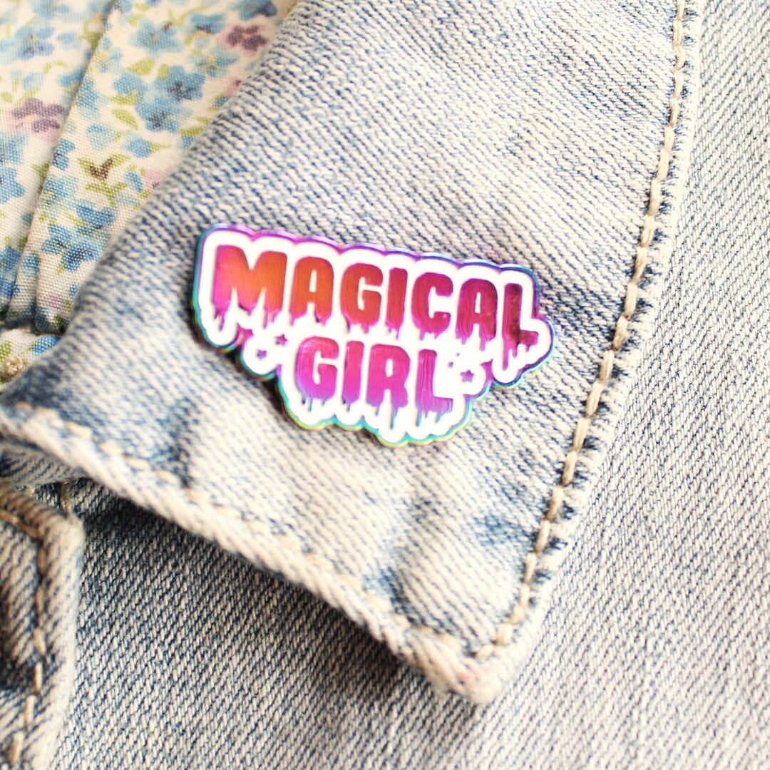 Magical Girl Rainbow Metal Enamel Pin. Drippy Lapel Pin. Kawaii Sailor ...
